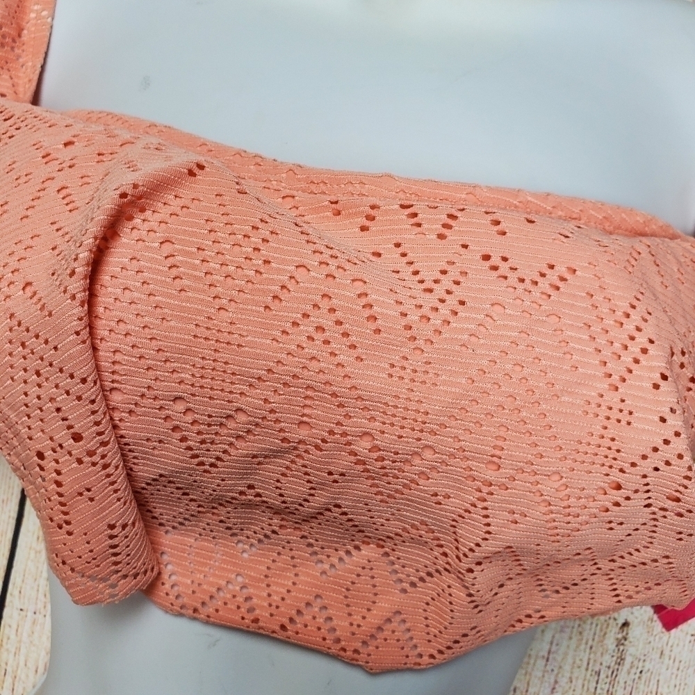 XHILARATION Dusty Peach Off Shoulder Swim Top - Picture 3 of 6